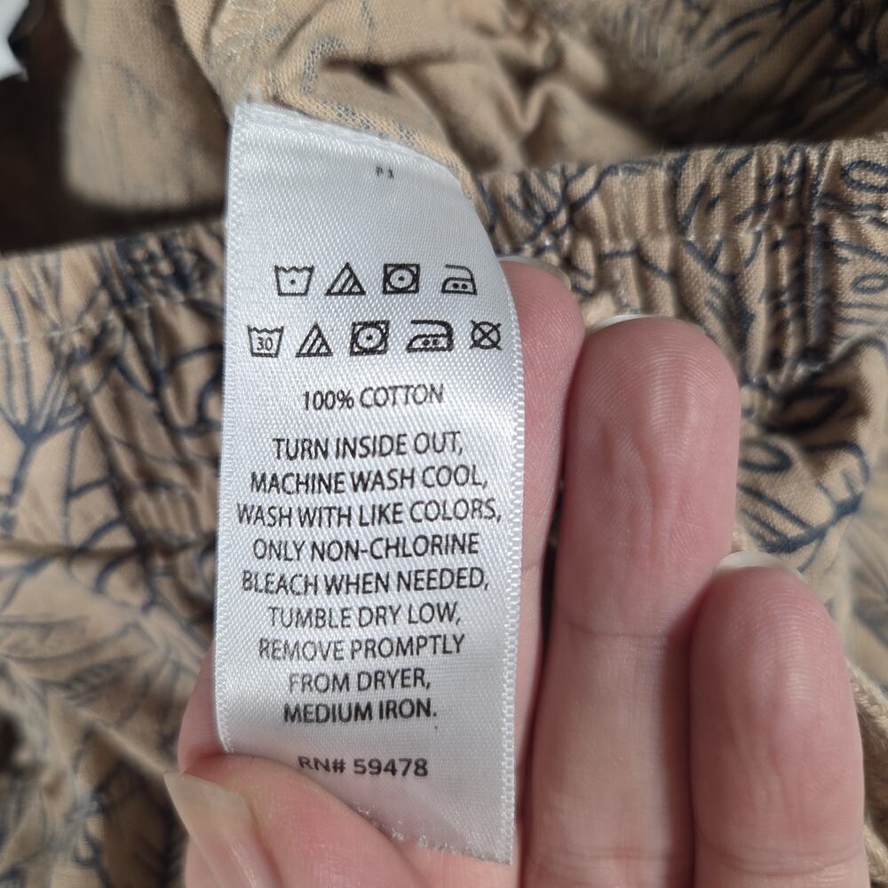 Tommy Bahama Kids Boys Shorts Size 5/6 Tan Tropical Leaf Print Drawstring - Picture 6 of 7